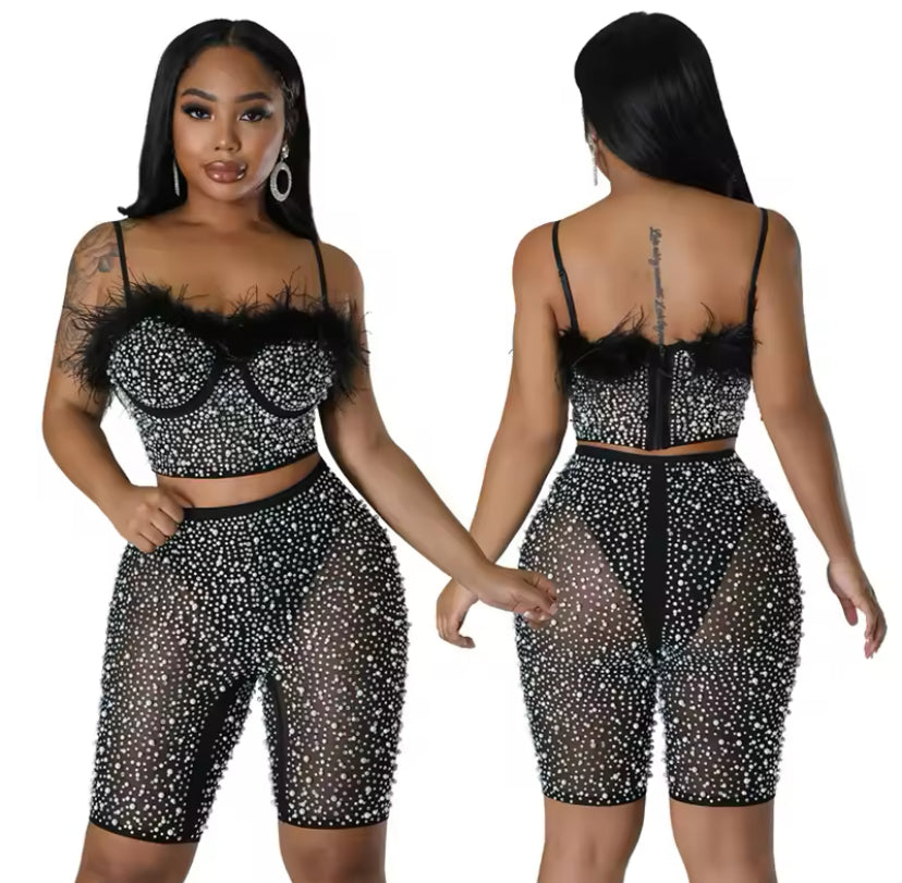 Two-piece rhinestone