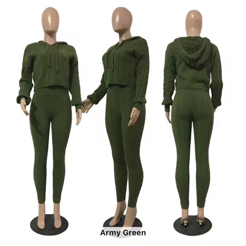 Cozy Ribbed 2-Piece Hoodie Set