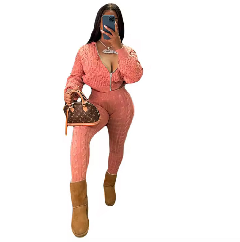 Cozy Ribbed 2-Piece Hoodie Set