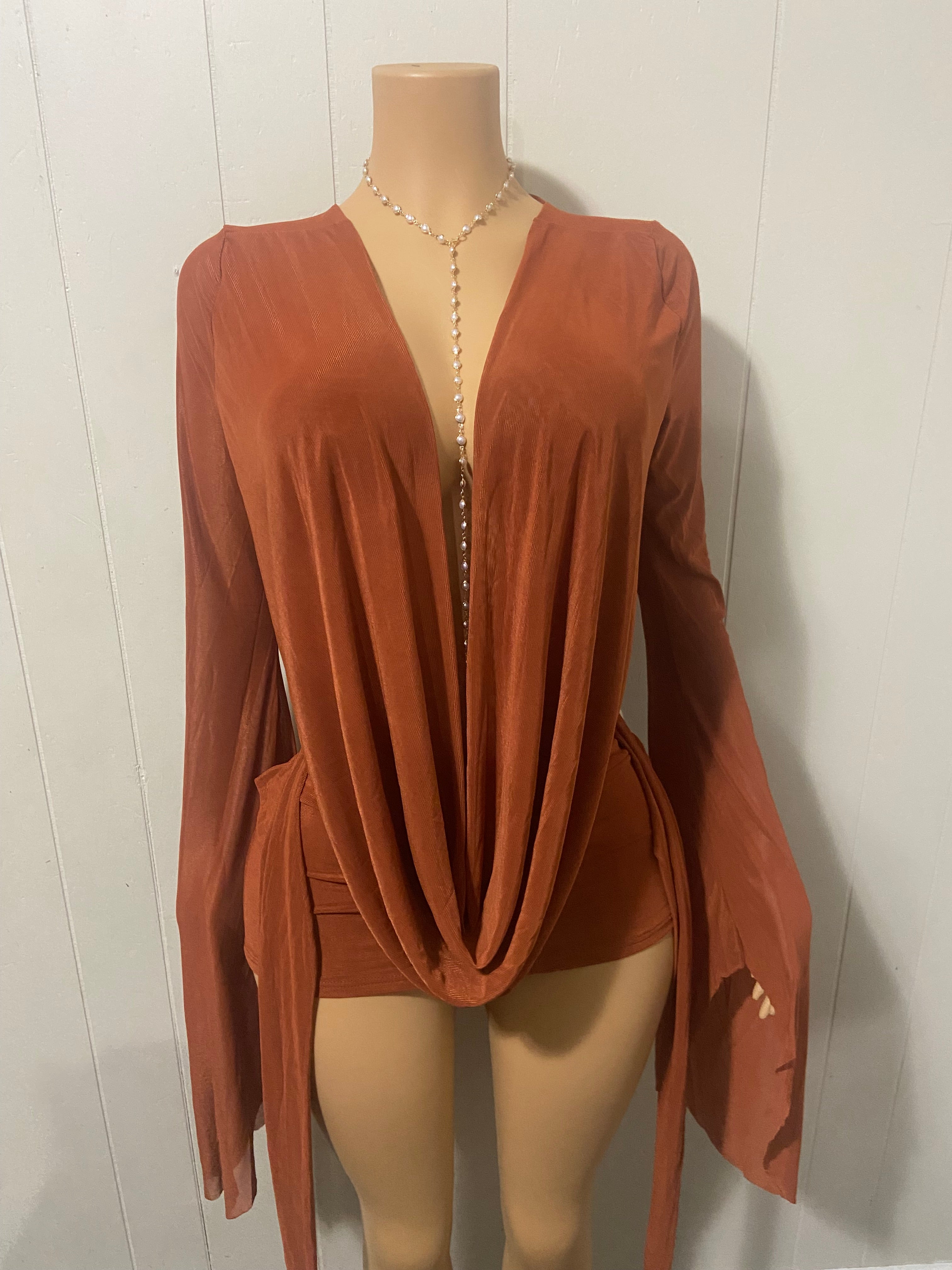 Deep Plunge Draped Mini Dress