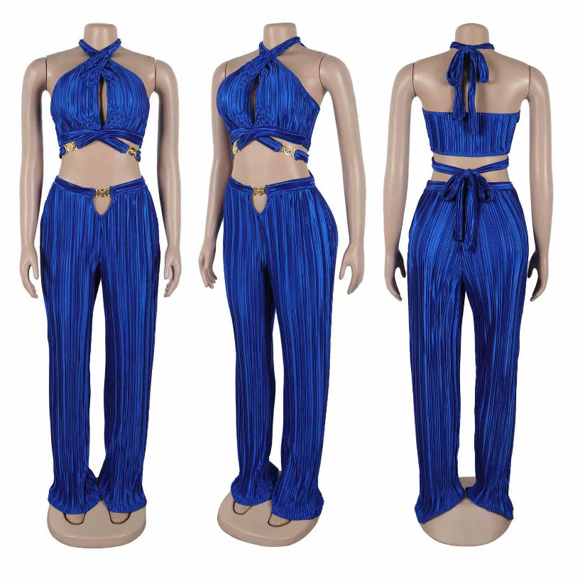 Two piece royal blue beachwear